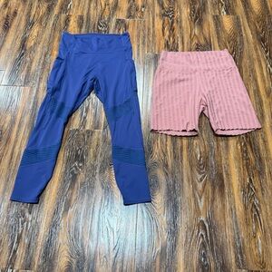 Fabletics Motion 365 Purple Legging Yoga Pants Offline Aerie Biker Shorts Size L